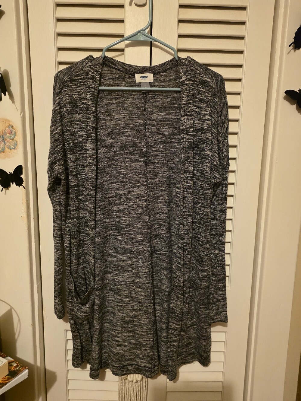 Cozy But Lightweight Open-Front Women's Cardigan Sweater - Charcoal Gray